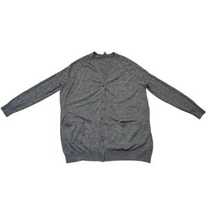 COS Women’s Oversized Cardigan Sweater Wool V Neck Gray w/ Front Pockets